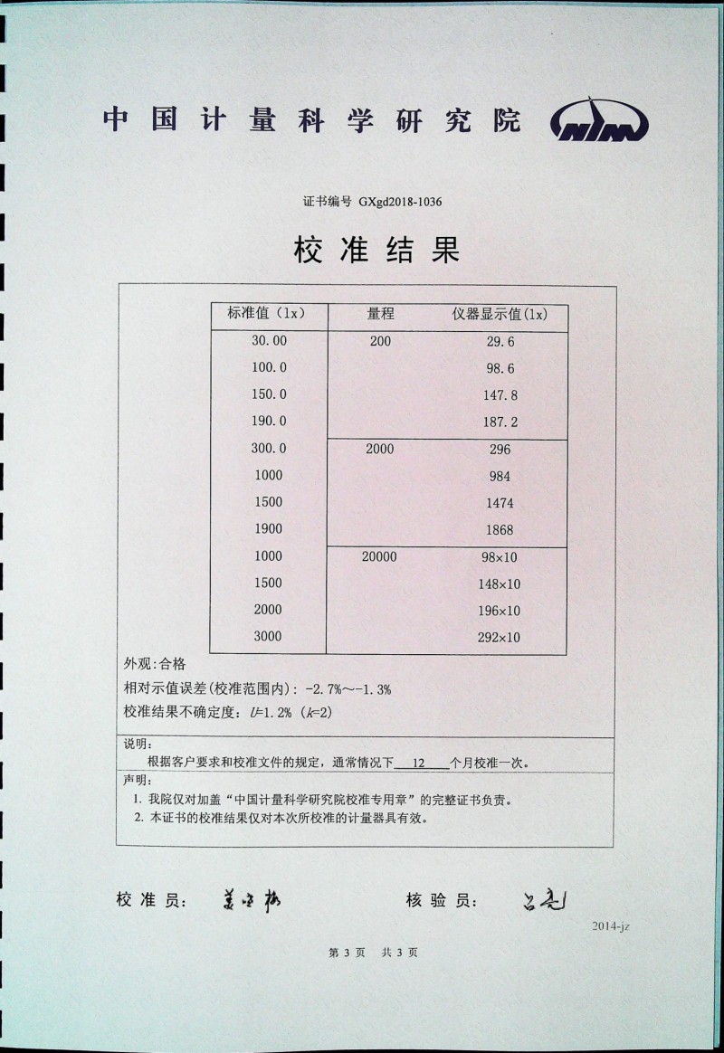 TES1332A計量證書3