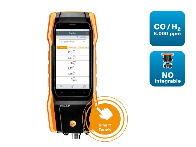 德圖 testo 300 Lo<i></i>nglife - 煙氣分析儀基礎款2（二組分）（O2 ，帶H2補償的CO傳感器 8,000 ppm，可加裝NO/NOlow傳感器）