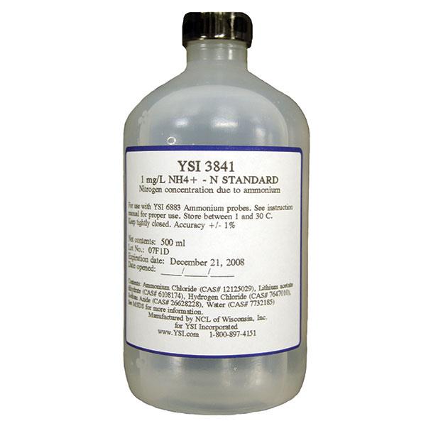 美國(guó)YSI 3841 氨氮標(biāo)準(zhǔn)液 1 mg/L (500m/L)