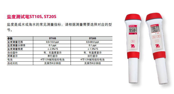 OHAUS奧豪斯鹽度測試筆ST20S圖1