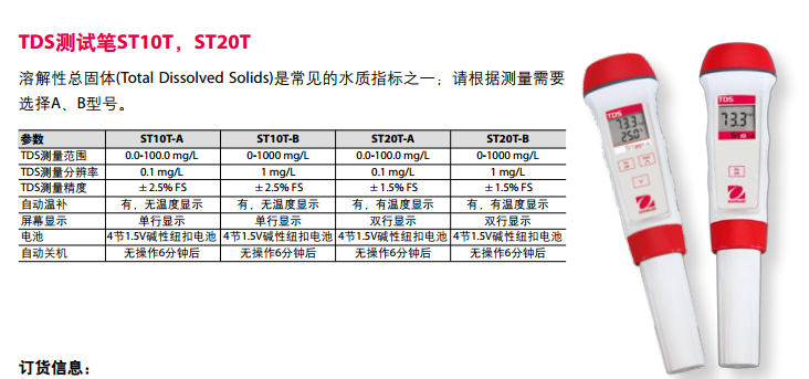 OHAUS奧豪斯TDS測試筆ST10T-B圖1